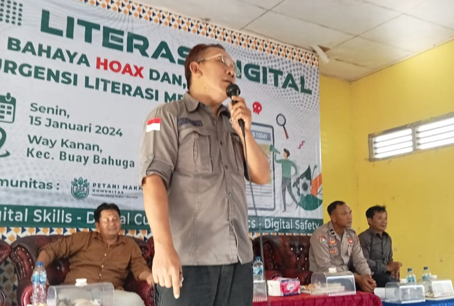 Edukasi Warga Bahaya Hoax, Sekretaris PJS Waykanan Jadi Narsum Kegiatan FPM