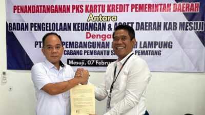 Permudah Pegawainya Transaksi Non Tunai, Pemkab Mesuji PKS Dengan Bank Lampung