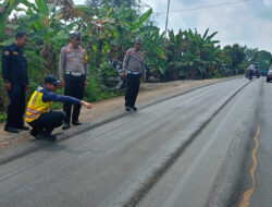 Cegah Laka Lantas, Polres Lampung Utara Lakukan Survey Jalan Rusak
