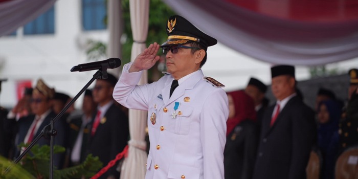 Upacara Peringatan HUT ke-79 RI Di Pemkab Mesuji Dengan Inspektur Upacara Pj Bupati Mesuji Febrizal Levi Sukmana