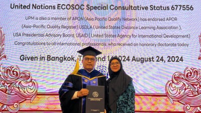 Muhamad Ied terima Anugerah Doktor Honoris Causa dari PBB di Bangkok-Thailand, 24 Agustus 2024.