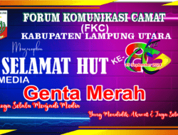 Forum Komunikasi Camat Lampura Mengucapkan Selamat HUT 8 Genta Merah