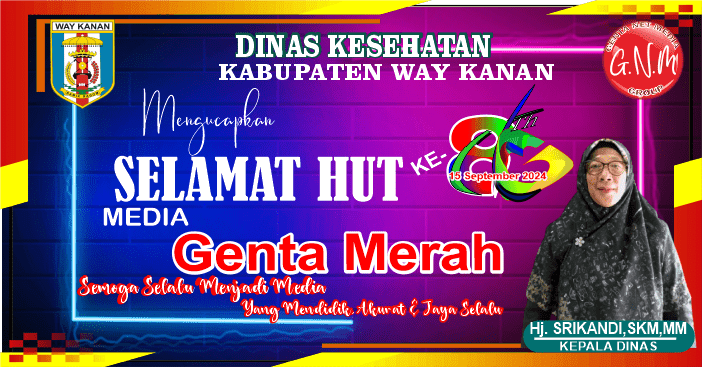 Dinas Kesehatan Way Kanan Mengucapkan Selamat HUT Media Genta Merah