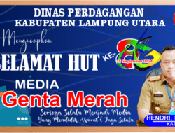 Kadis Perdagangan Lampura Mengucapkan Selamat HUT ke-8 Genta Merah