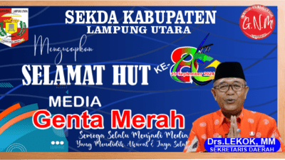 Sekda Lampura Mengucapkan Selamat HUT ke 8 Media Genta Merah