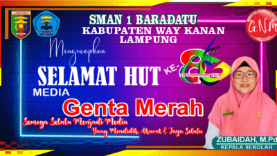 SMA N 1 Baradatu Mengucapkan Selamat HUT ke 8 Media Genta Merah