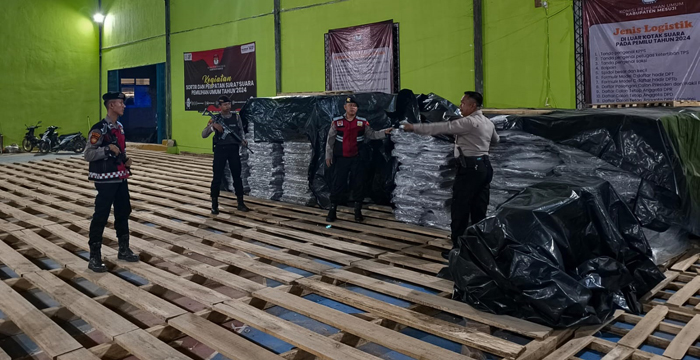 Samapta Polres Mesuji Gelar Kamtibmas Nusantara Cooling System dan Cek Gudang Logistik Pemilu