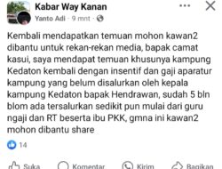 Terkait Insentif Aparaturnya Tak Dibayarkan, Kakam Kedaton Bantah Tuduhan Akun FB