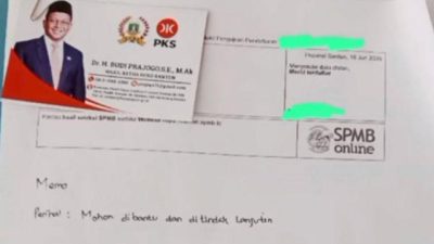 Heboh! Wakil Ketua DPRD Banten Titip Siswa Pakai Memo Bermeterai, Ngaku Salah & Minta Maaf