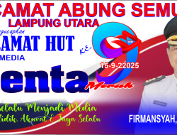 Camat Abung Semuli Lampura Mengucapkan Selamat HUT-9 Genta Merah