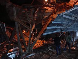 Tenda Penampungan Pasar Dekon Kotabumi Dihajar Reruntuhan Eks Cinema!