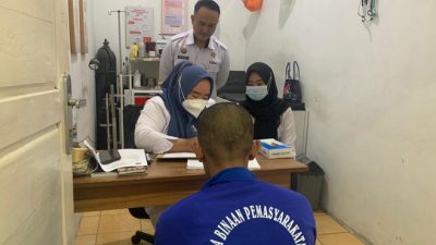 Deteksi Dini Penyakit Menular, Lapas Waykanan Gelar Skrining Kesehatan Napi Mutasi
