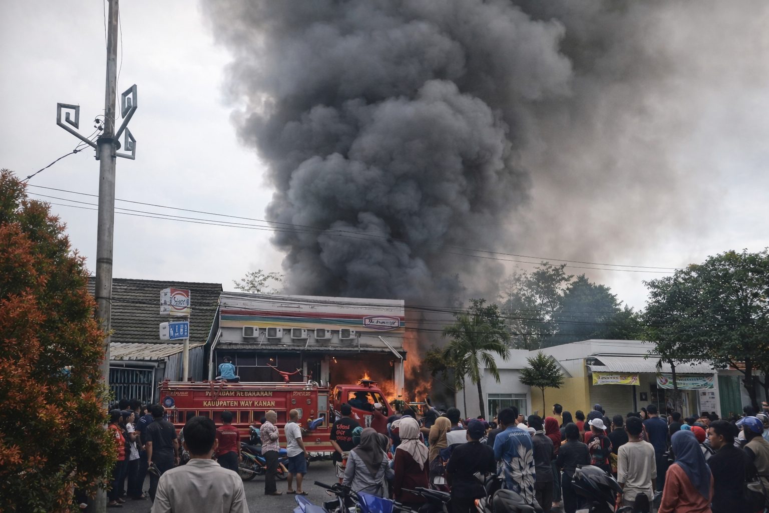 Diduga Akibat Korsleting Listrik, Gerai Indomaret di Blambanganumpu  Terbakar