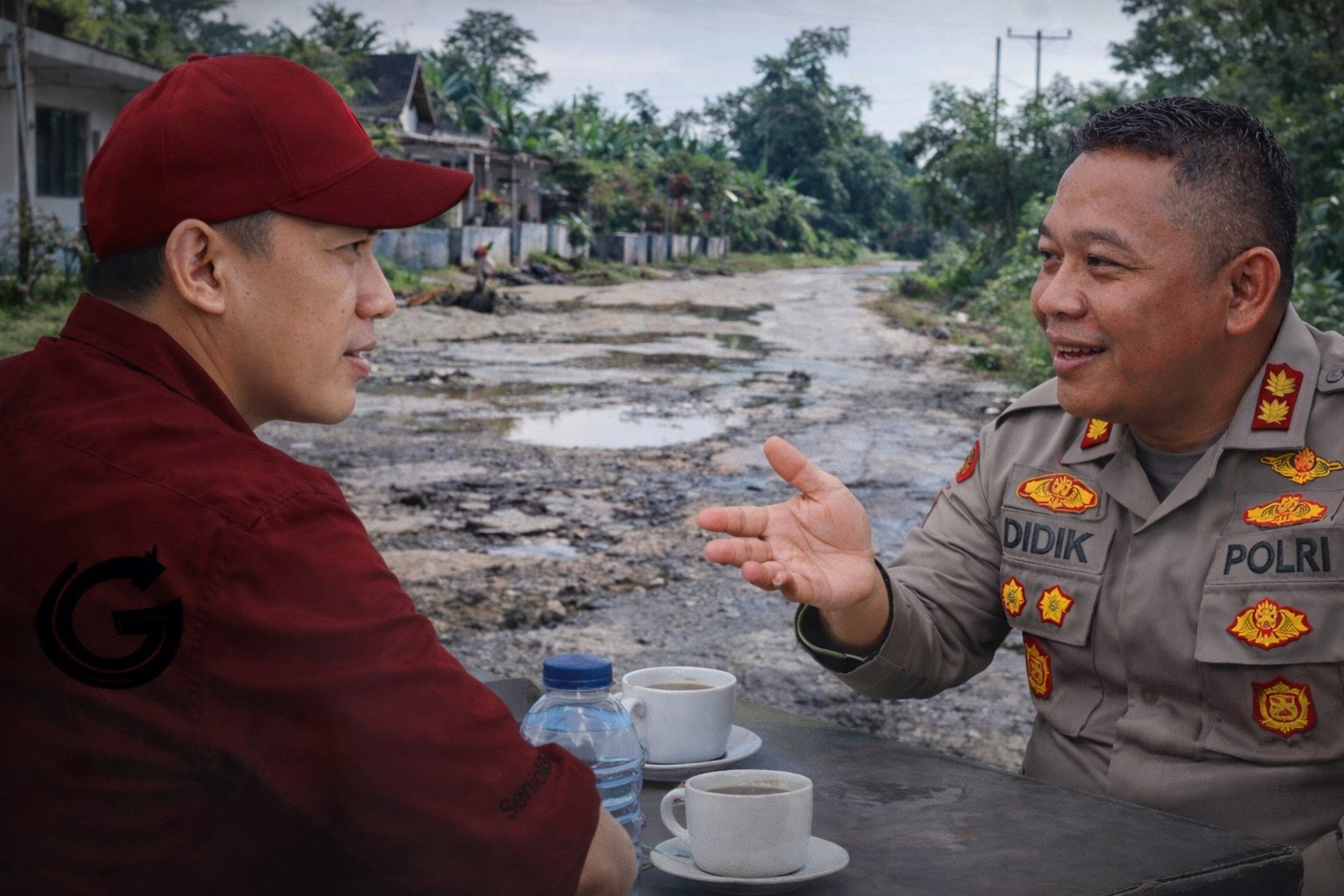 Ngopi Bareng Mas Kapolres, “Jalan Banjit Asyik Juga Ya”