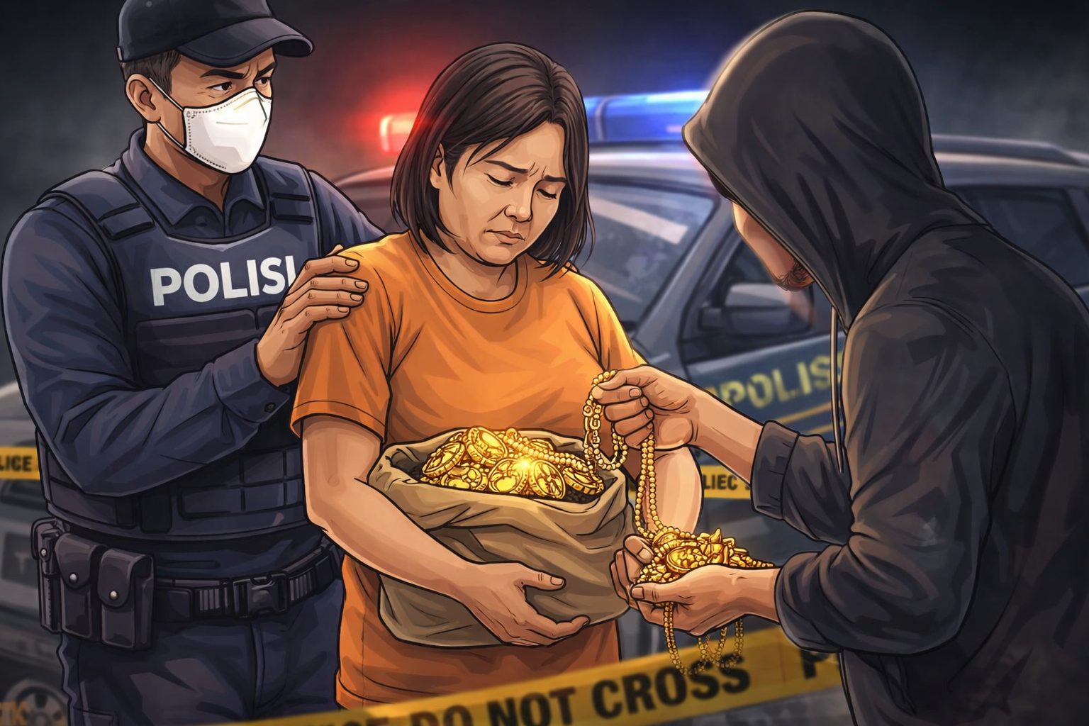 Simpan Emas Curian Anaknya, Ibu Tersangka Dicokok Polisi
