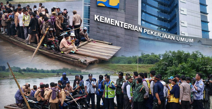 Setelah Viral Pelajar Seberangi Sungai Pakai Getek, Kementerian PU Pastikan Bangun Jembatan di Way Bungur