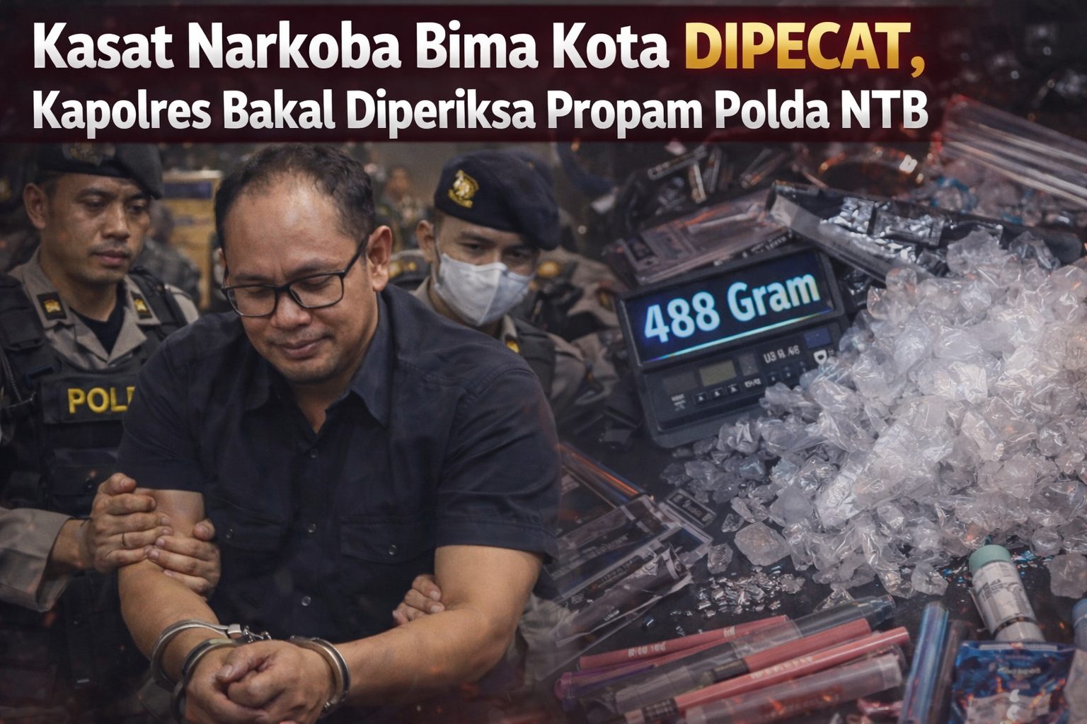 Terlibat Narkoba, Kasat Narkoba Bima Kota Dipecat, Kapolres Tunggu Nasib
