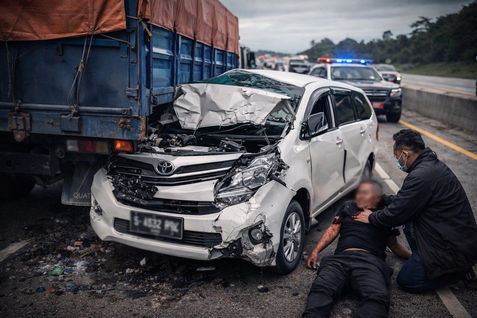 Pemudik Asal Jakarta Tewas Usai Avanza Tabrak Truk di Tol Terpeka Lampung