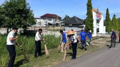 Peringati HBP ke-62, Lapas Waykanan Gandeng APH Gelar Aksi Bersih Fasilitas Umum