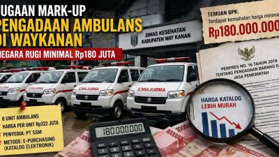 Dugaan Mark-Up Pengadaan Ambulans di Waykanan, Negara Rugi Ratusan Juta