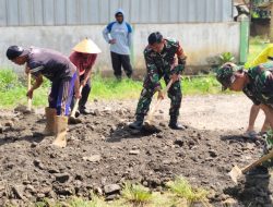 TNI dan Warga Gotong Royong Perbaiki Jalan di Way Tuba