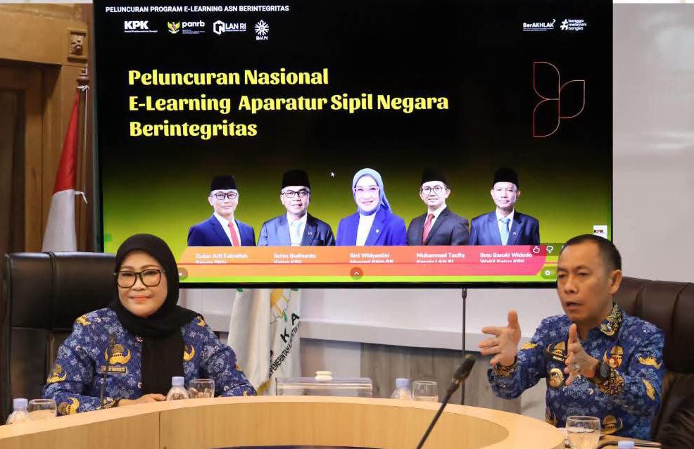 Pemkab Lampung Utara Ikuti Peluncuran e-Learning ASN Berintegritas