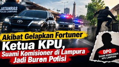 Akibat Gelapkan Fortuner Ketua KPU, Suami Komisioner di Lampura Jadi Buron Polisi